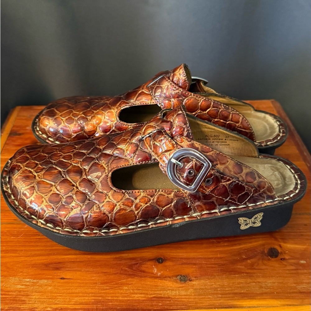 Alegria Choco Croco ALG 802 womens brown crocodile print EU 37